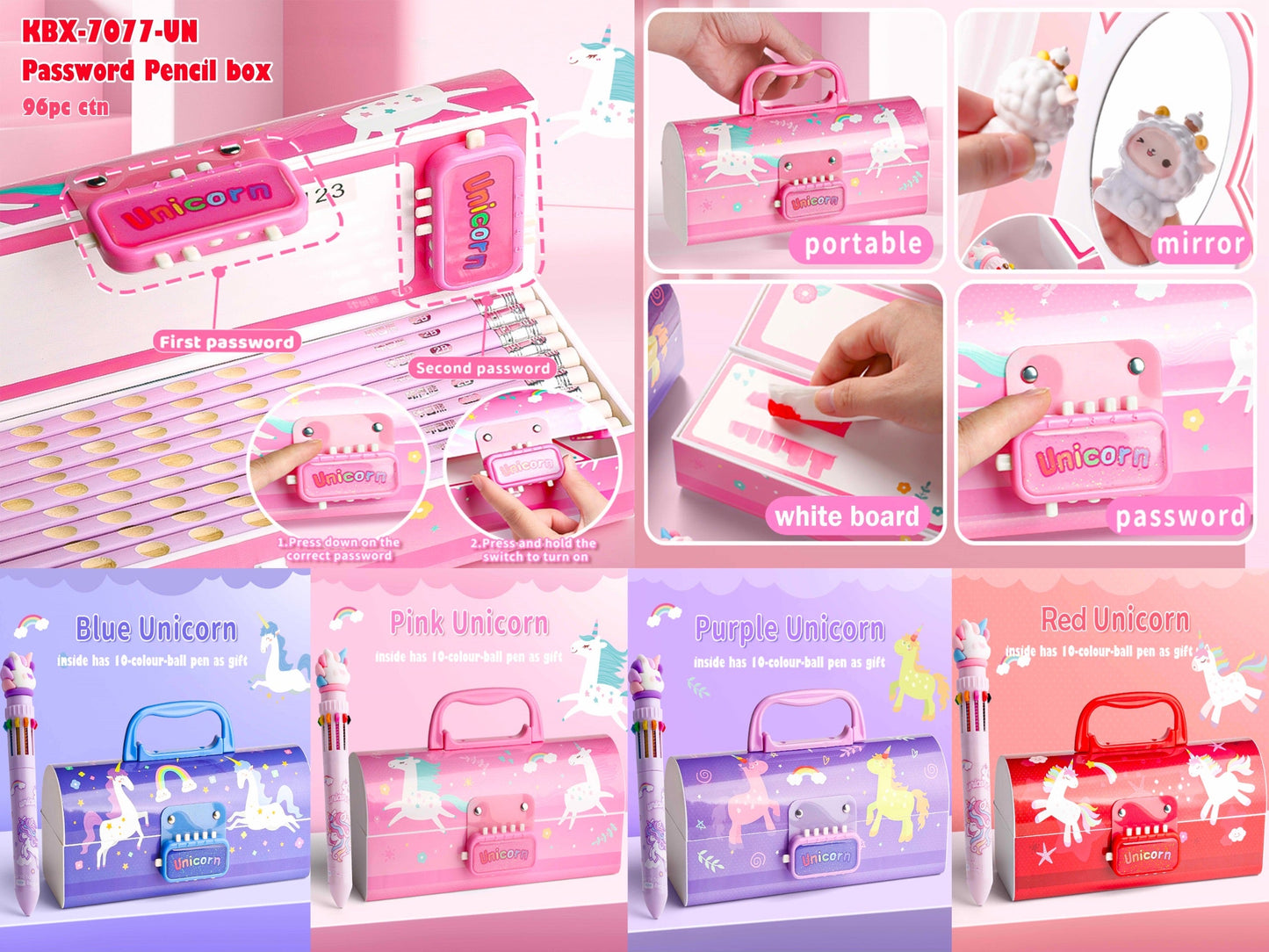Cute Pencil case with passcodes