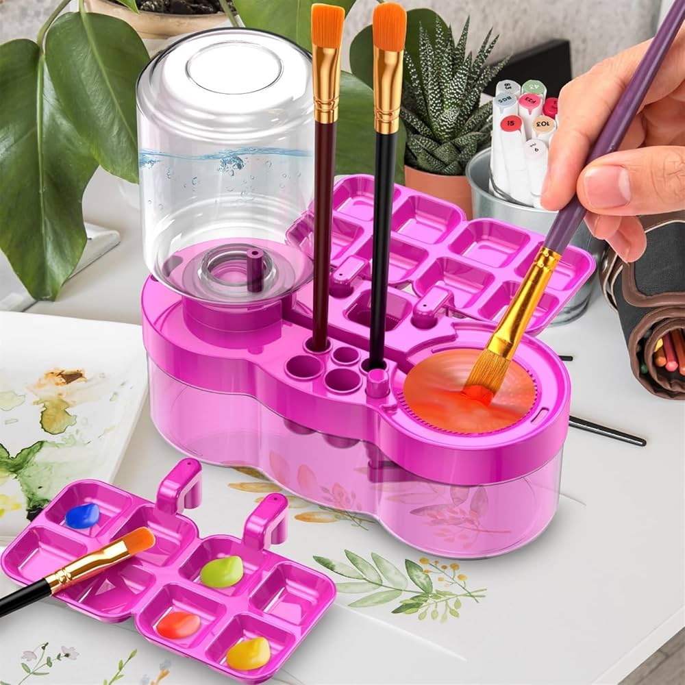 Brush Cleaner with Paint Tray