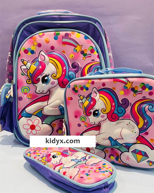 School Combo - 16” School Bag with Lunchbag and Pouch