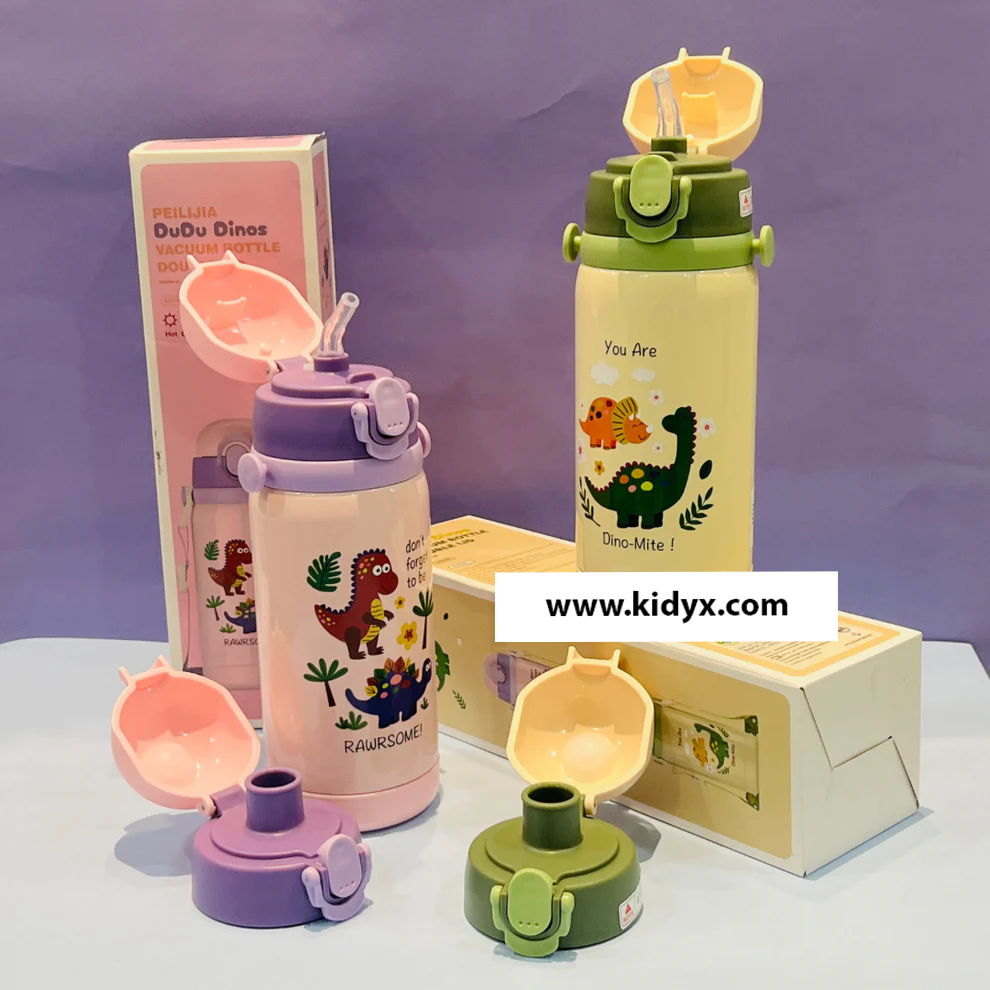 Double Fun - Cute Vacuum Flask with Dual Caps