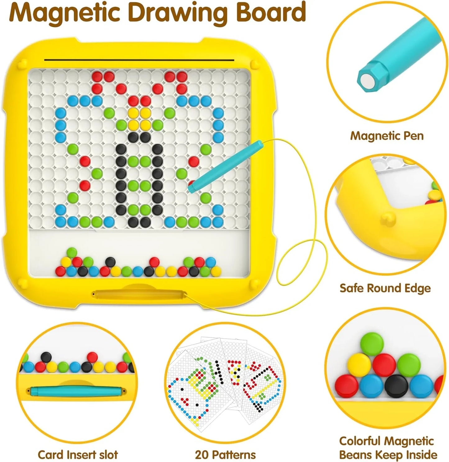 2-in-1 Magnetic Dot Drawing Board & Magnetic Maze for Kids