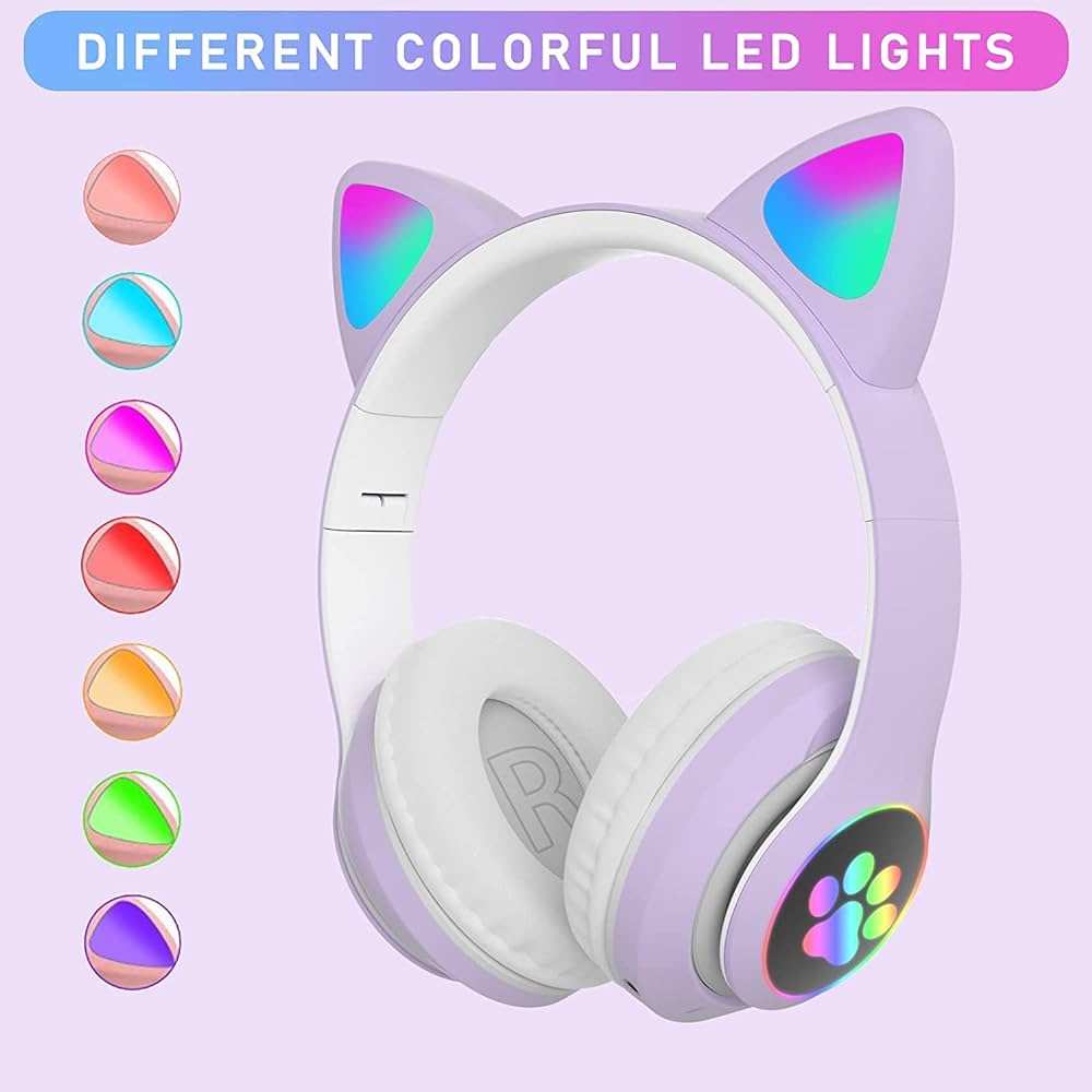 Meow Headphones with Lights - Wireless, Bluetooth