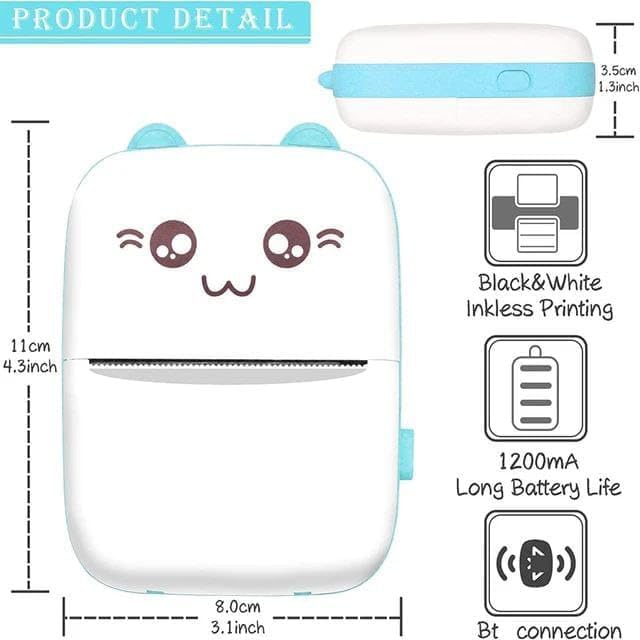 Sicker printer for kids (Bluetooth, include bag, sticker, print roll 5 piece)