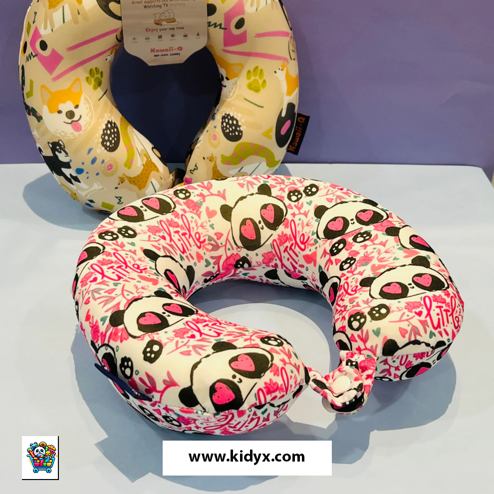 Neck Pillow with Button Lock (Random Design)