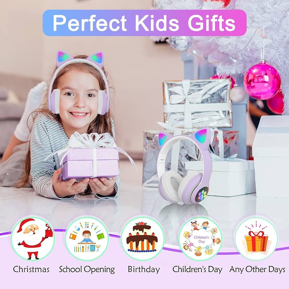 Meow Headphones with Lights - Wireless, Bluetooth