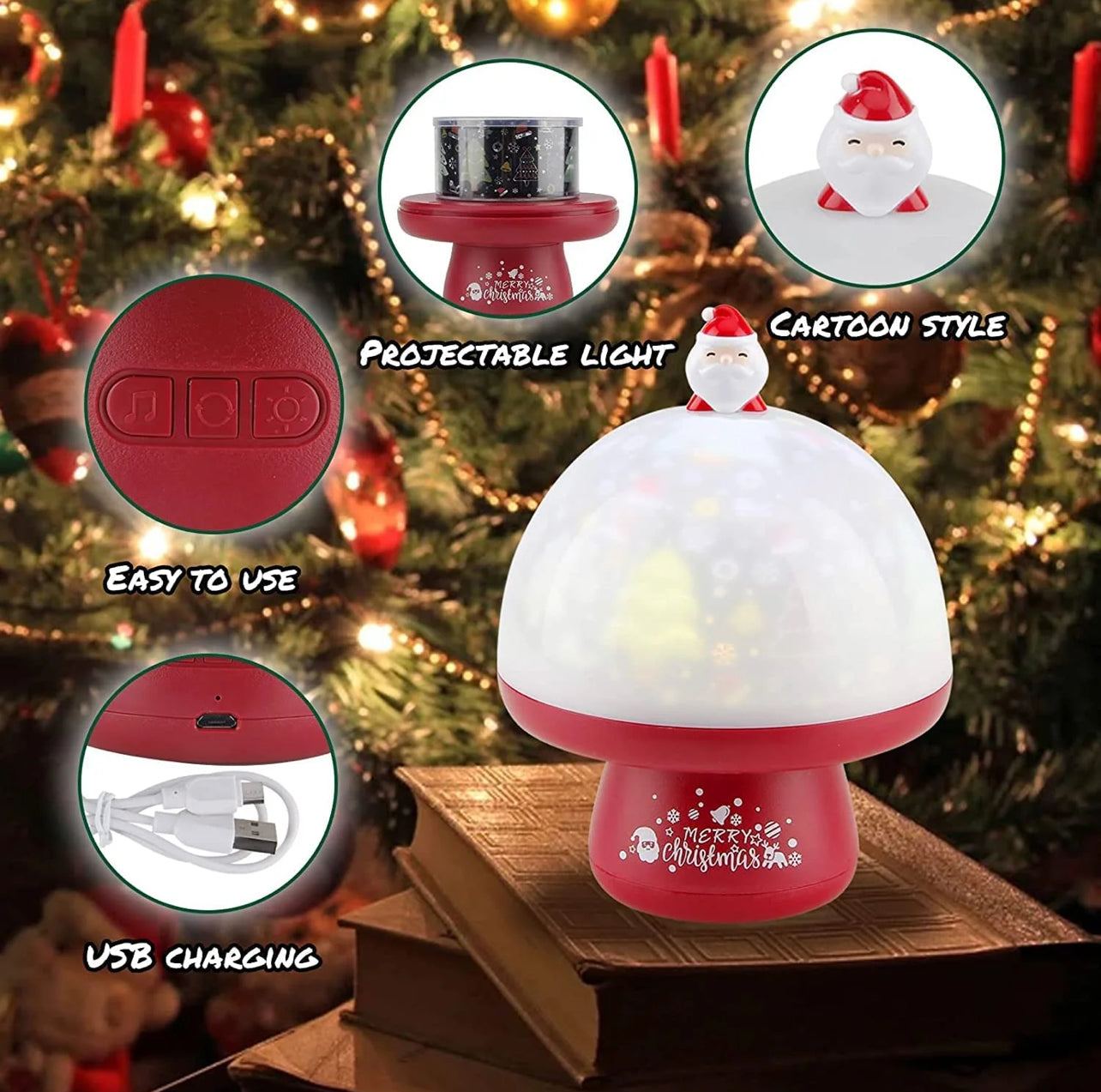 Christmas- 3 in 1 Projector Lamp-Night Lamp