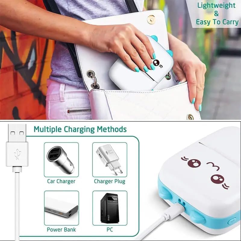 Sicker printer for kids (Bluetooth, include bag, sticker, print roll 5 piece)