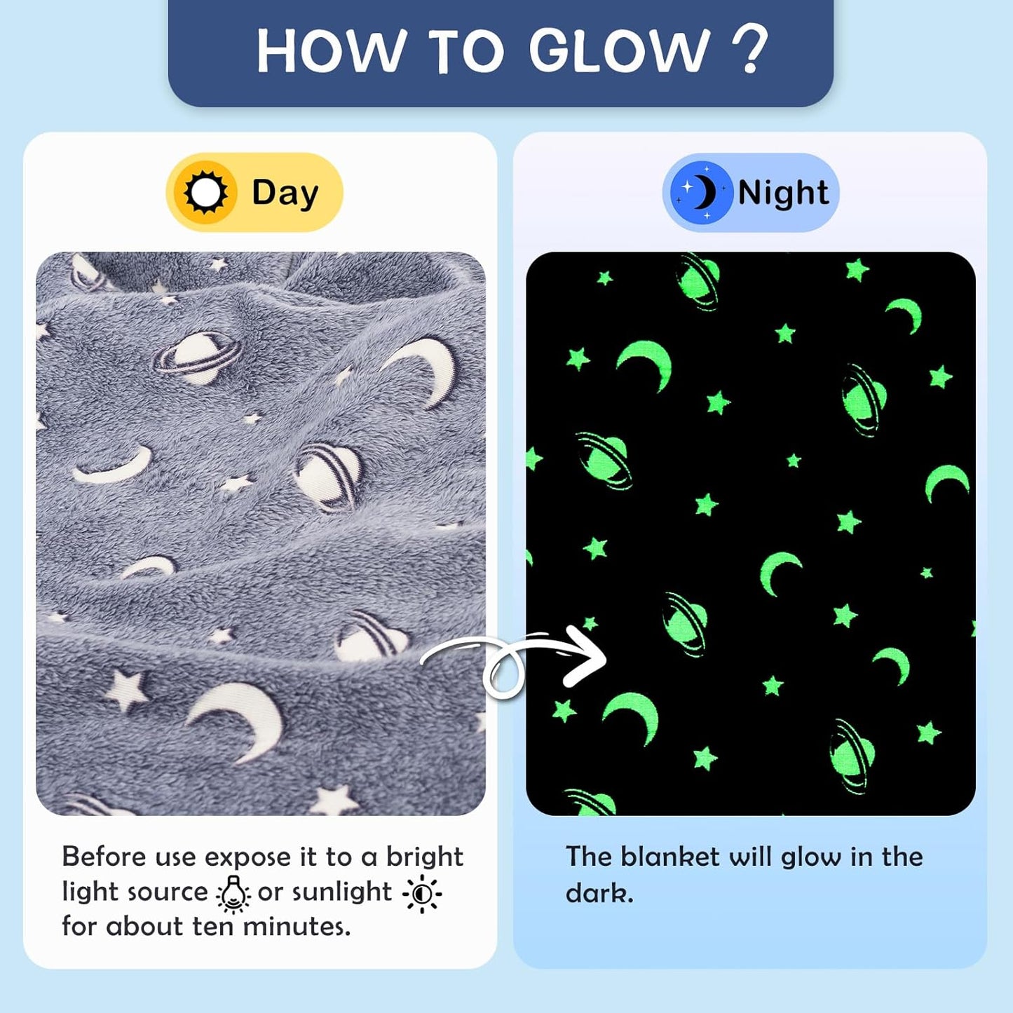GLOWING BLANKET FOR KIDS (6 x 6 Feet size)
