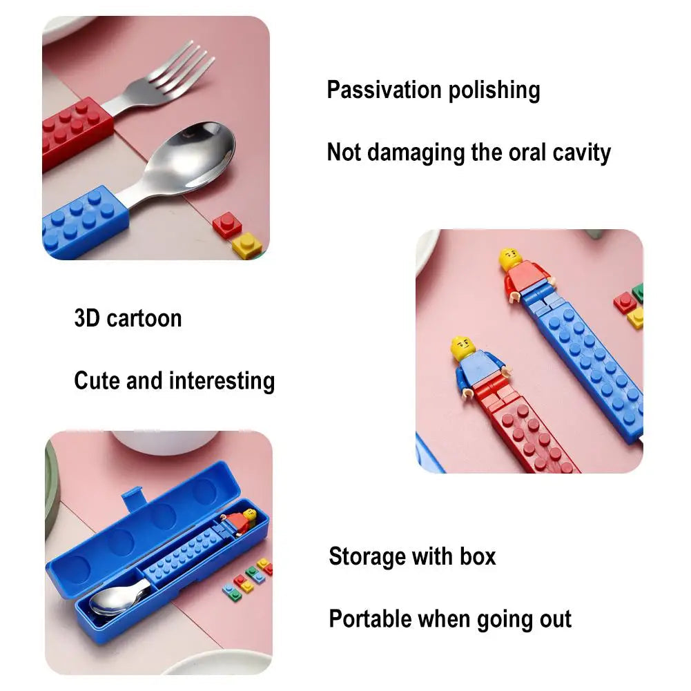 Building Blocks - Stainless Steel Spoon and Fork Set