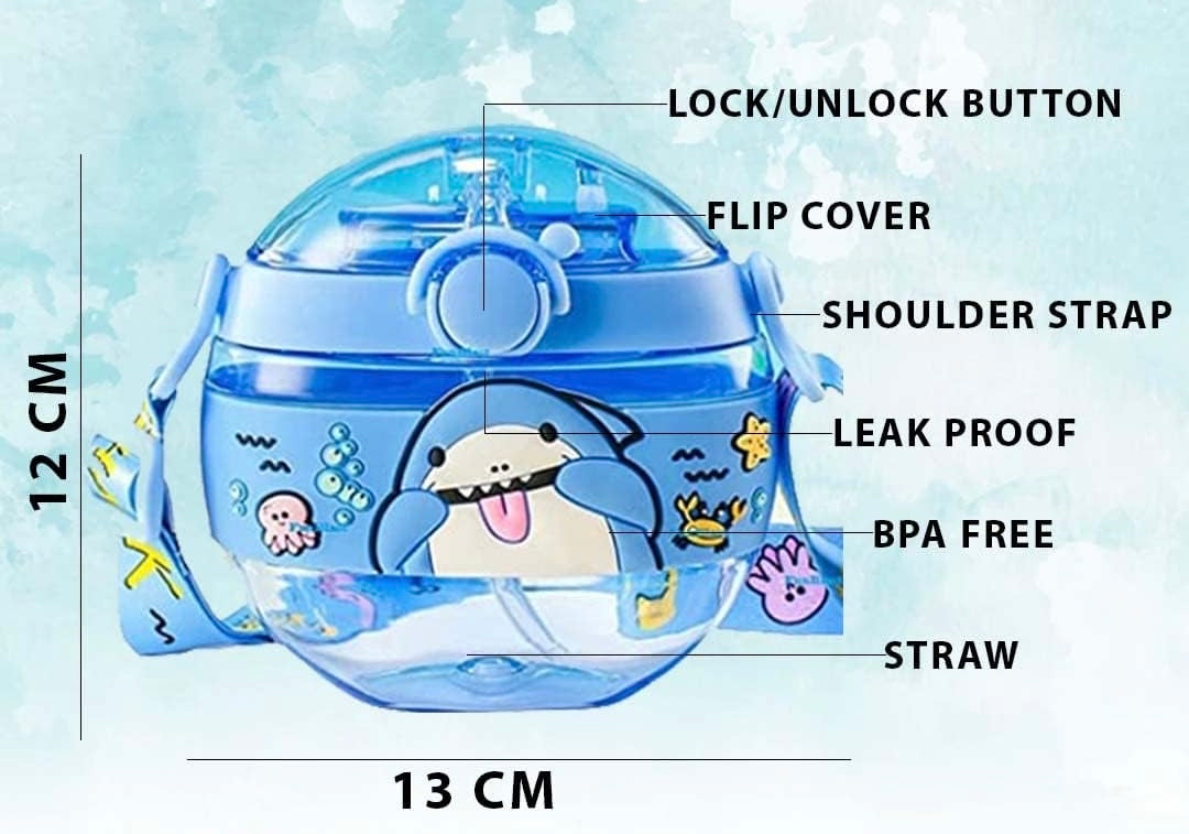 Cute Tritan Sipper with 3D Cover - 420ml