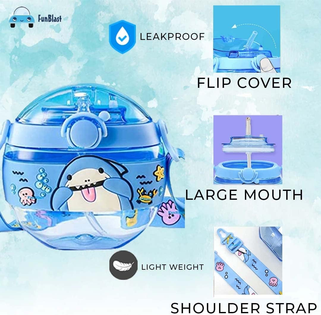 Cute Tritan Sipper with 3D Cover - 420ml