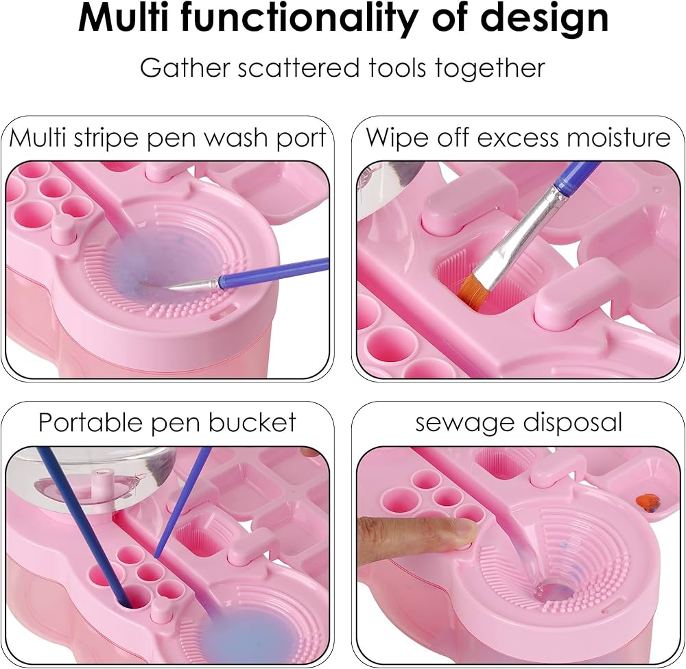 Brush Cleaner with Paint Tray
