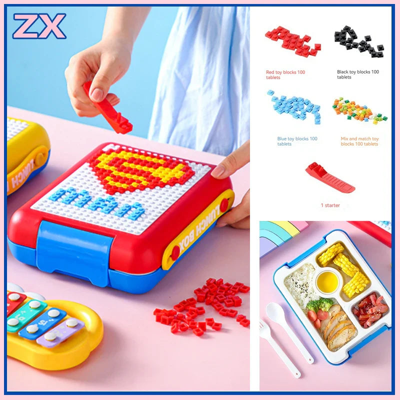 DIY Blocks - 800ml BPA Free Leak-Proof Lunch Box