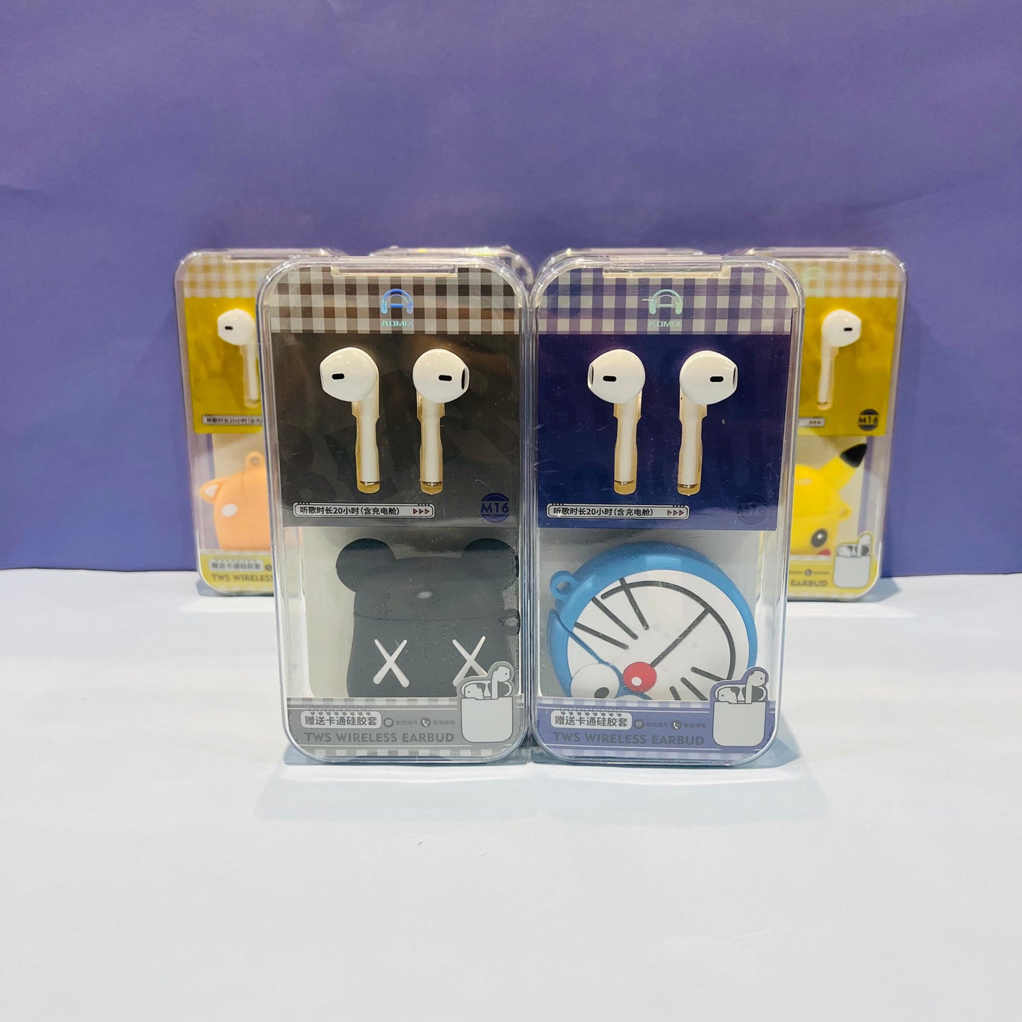 Earbud - Bluetooth Earphones with Case and Cartoon Cover