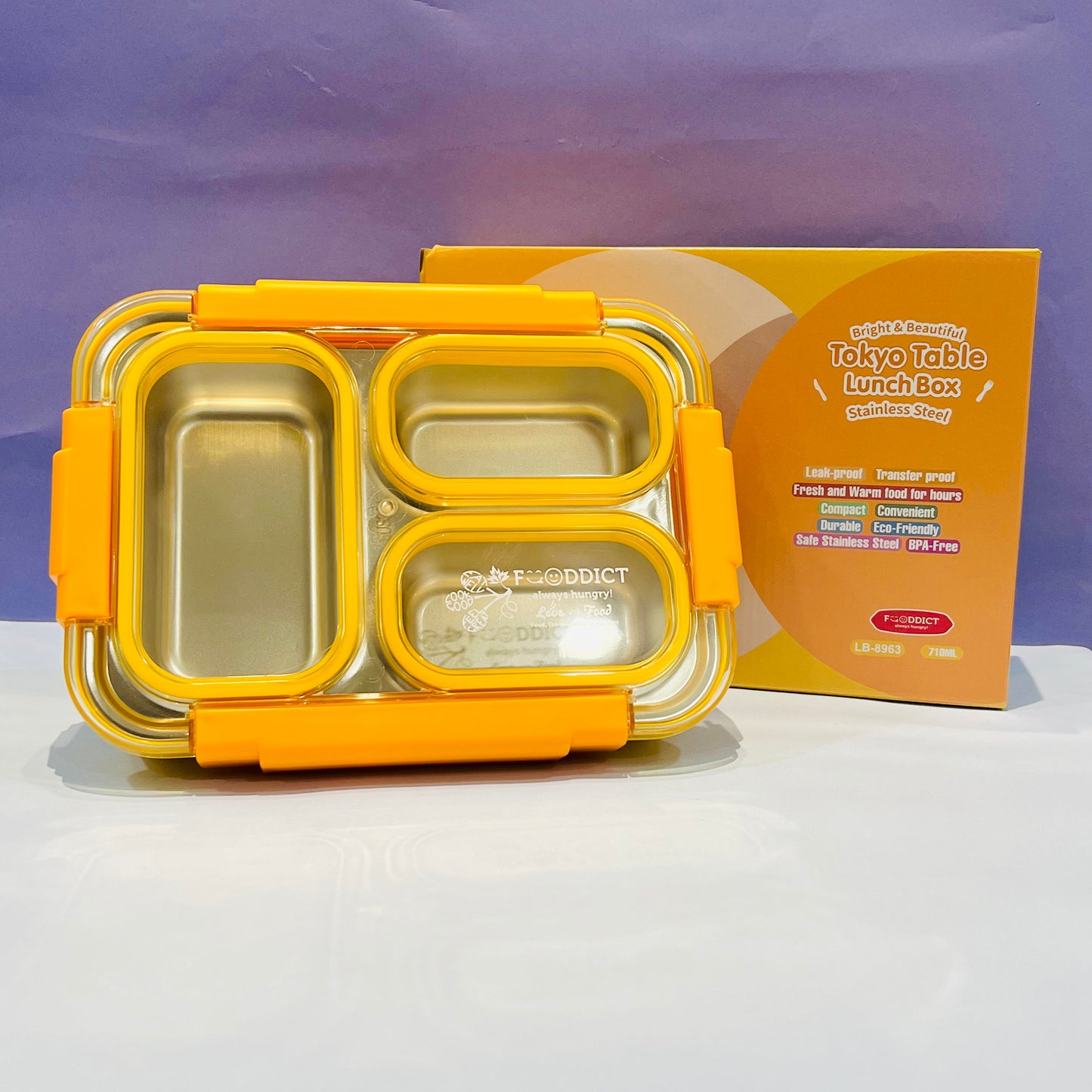 100% Spill Free - 3 Compartments Lunchbox (710ml)