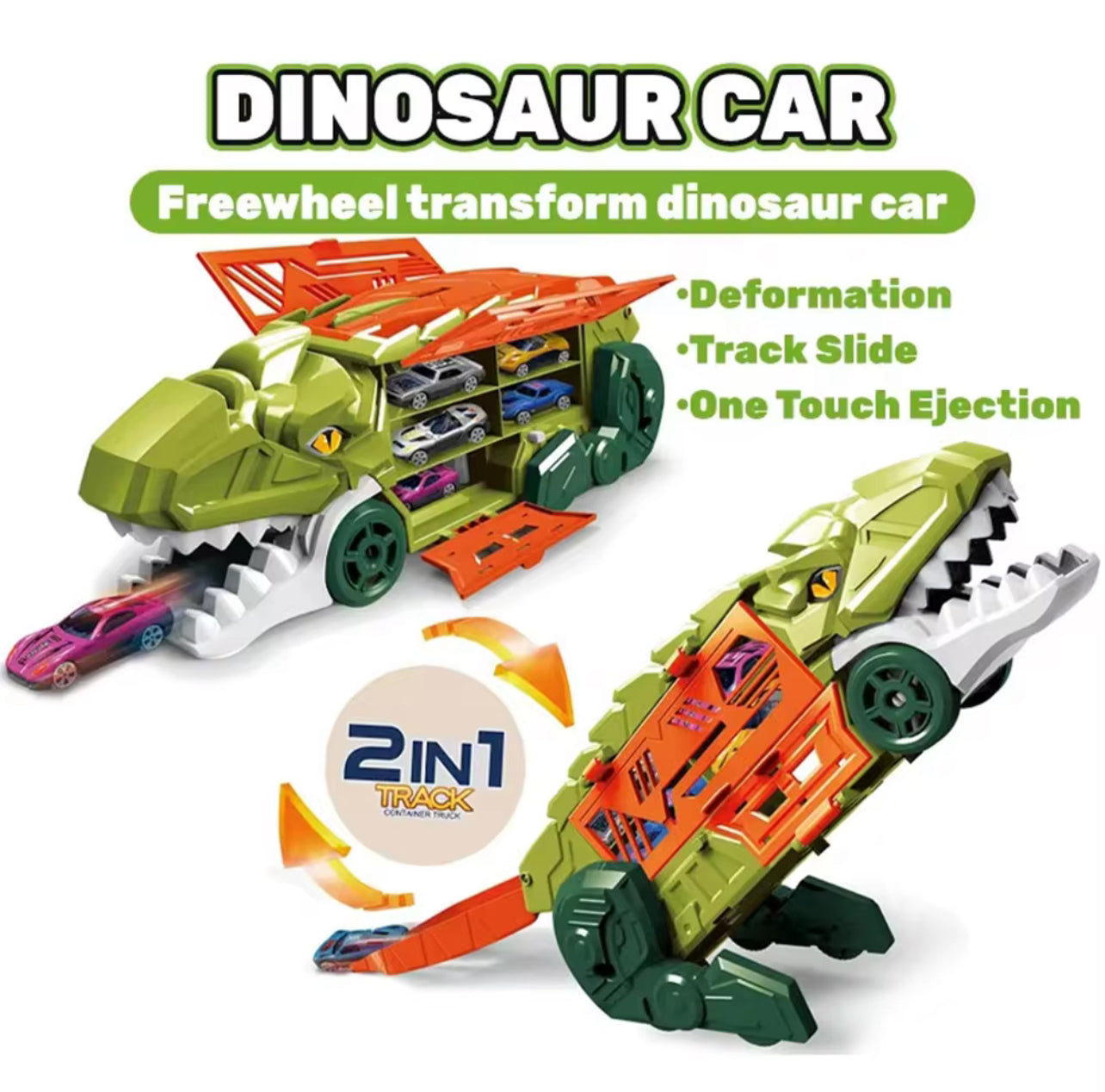 Dinosaur Parking Lot - 2in 1 Track with Cars