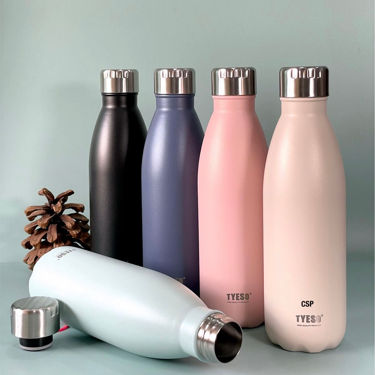 Tyeso - 1 Litre Insulated Vacuum Steel Bottle (Hot/Cold)
