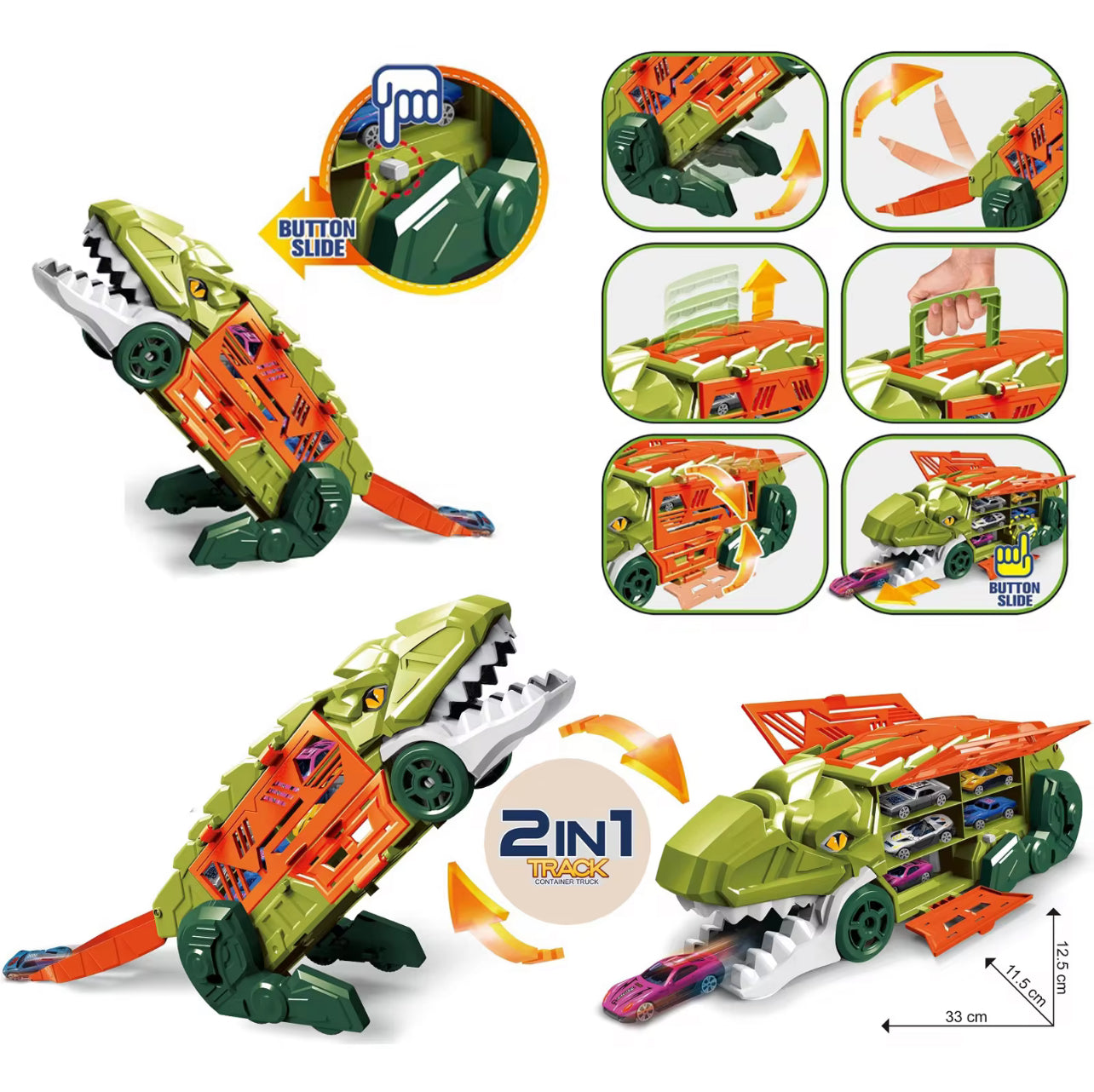 Dinosaur Parking Lot - 2in 1 Track with Cars