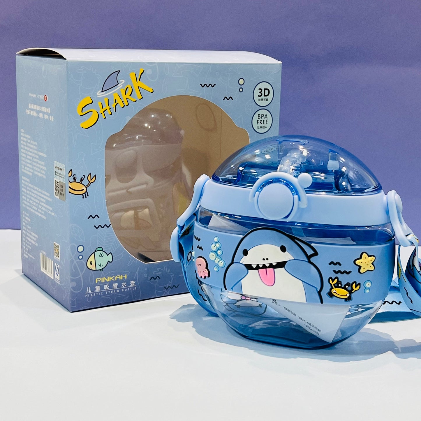 Cute Tritan Sipper with 3D Cover - 420ml