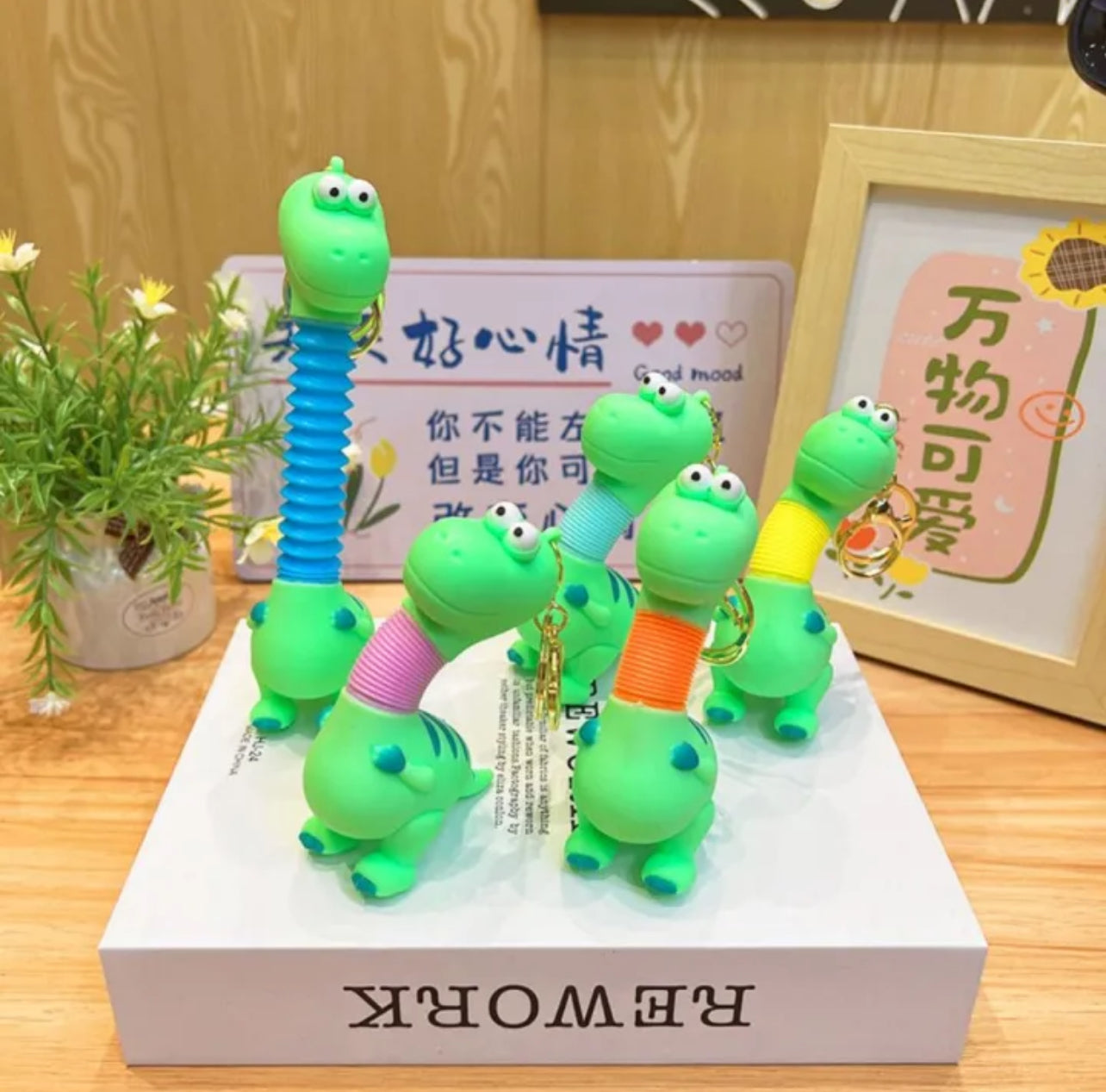 Dino Neck Pop It Keychain - 3D Silicone