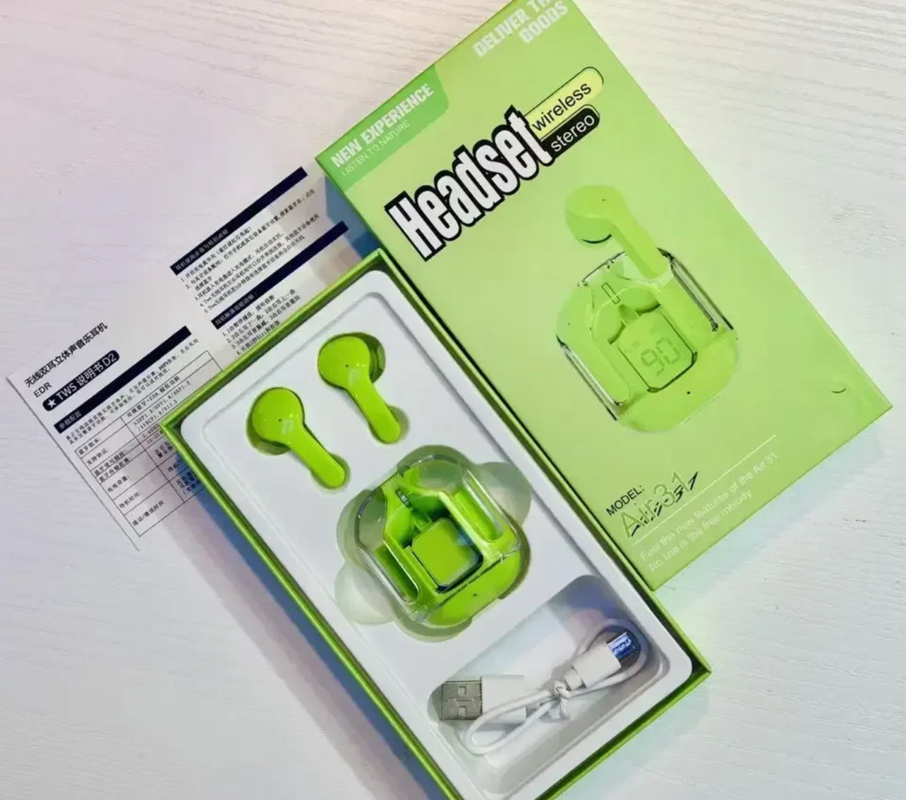 Wireless Bluetooth Earbuds: Transparency, LED Display, and Fast Charging
