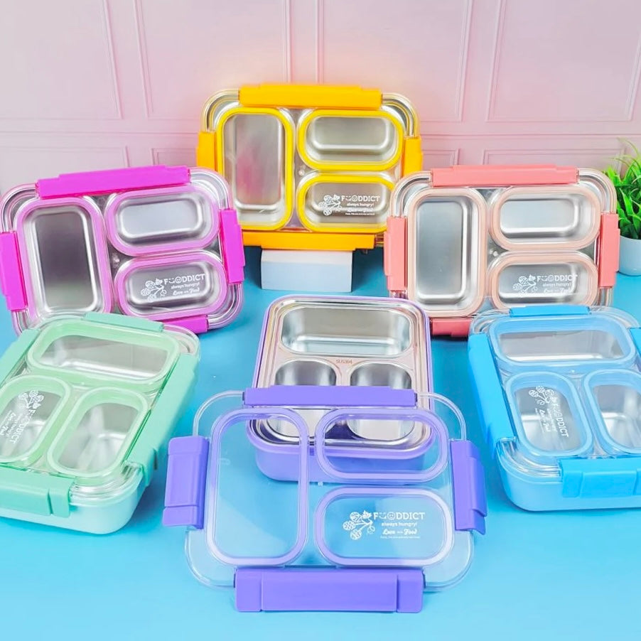 100% Spill Free - 3 Compartments Lunchbox (710ml)