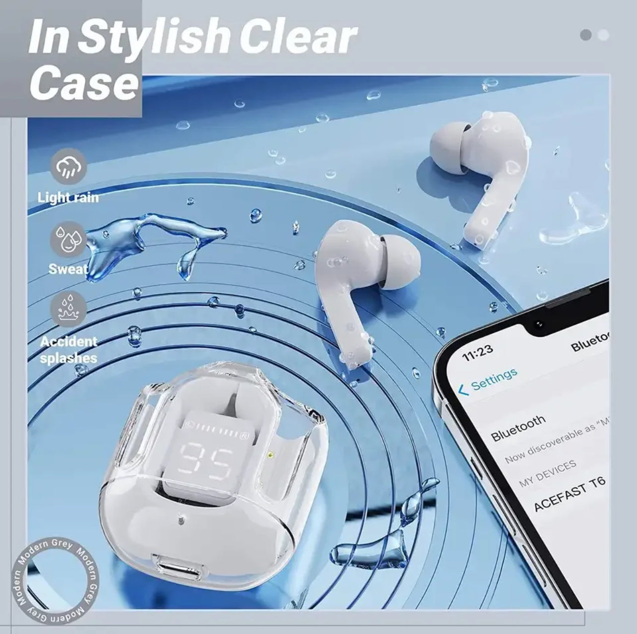 Wireless Bluetooth Earbuds: Transparency, LED Display, and Fast Charging