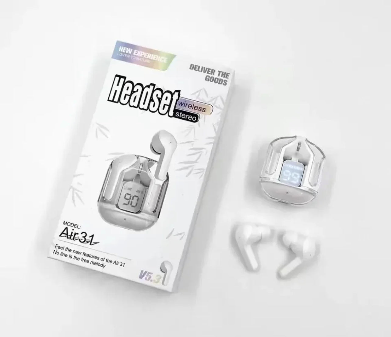 Wireless Bluetooth Earbuds: Transparency, LED Display, and Fast Charging