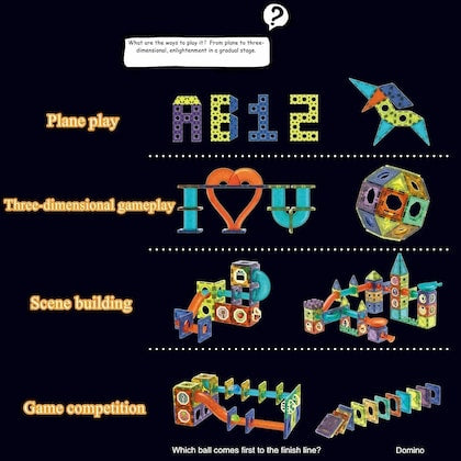 75pcs Magnetic Building Blocks with Lights (STEM)