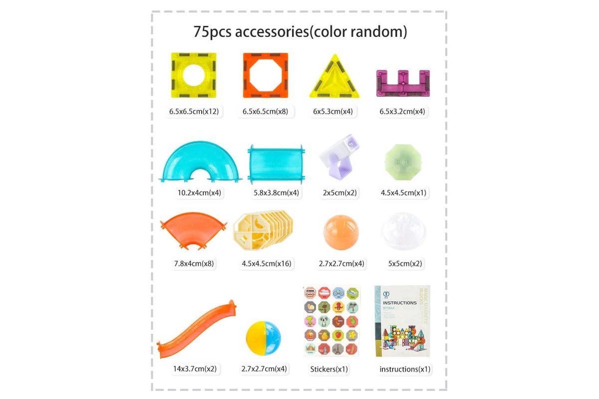75pcs Magnetic Building Blocks with Lights (STEM)