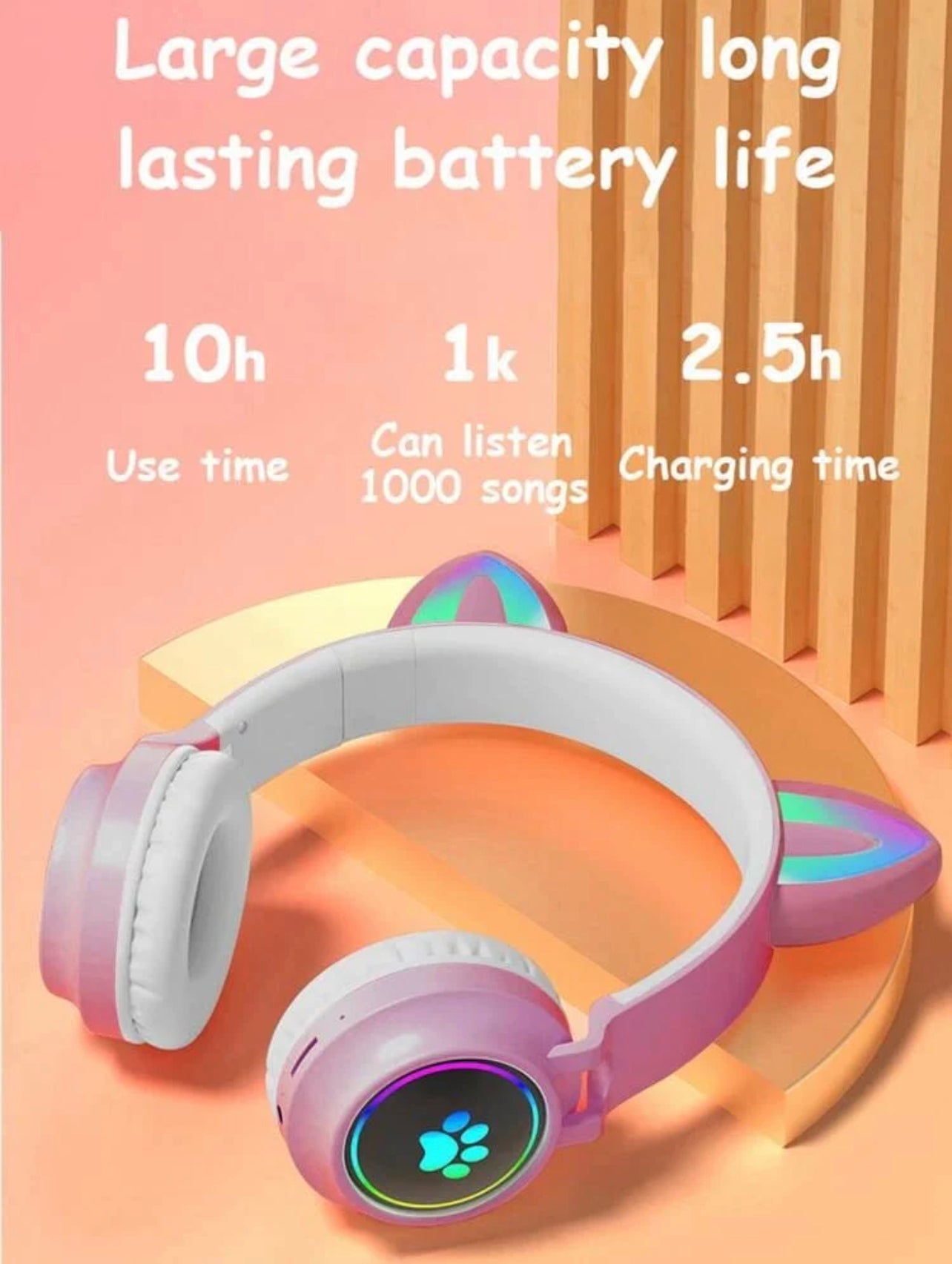 Meow Headphones with Lights - Wireless, Bluetooth