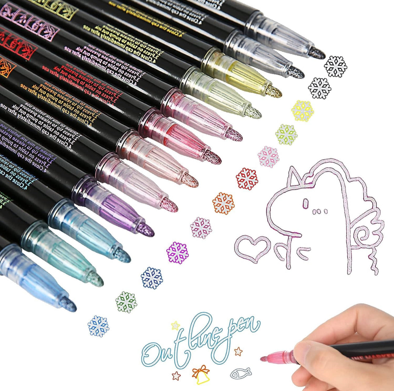 Outliner Marker Pens - 12pcs