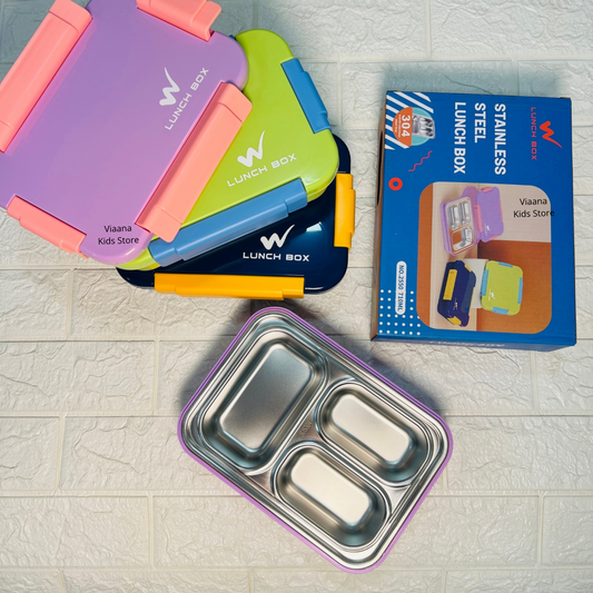 Opaque Lid : Spill Free 3 Grids Lunchbox