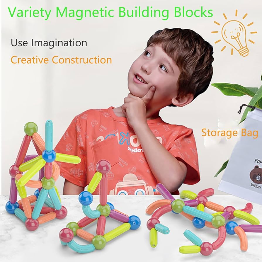 64pcs Magnetic Sticks and Balls Set | STEM | Educational