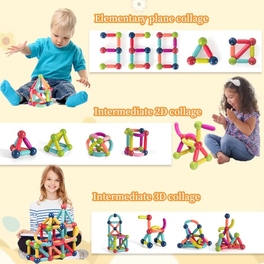 64pcs Magnetic Sticks and Balls Set | STEM | Educational