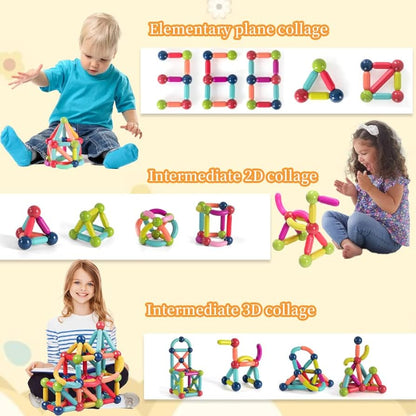 64pcs Magnetic Sticks and Balls Set | STEM | Educational