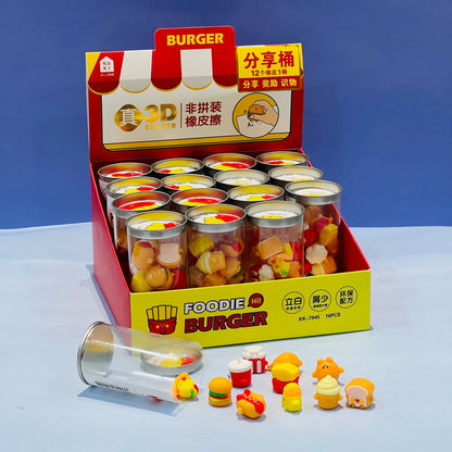 3D Burger Erasers - 12pcs