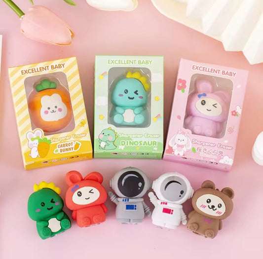 2 in 1 Eraser and Sharpener - Excellent Baby