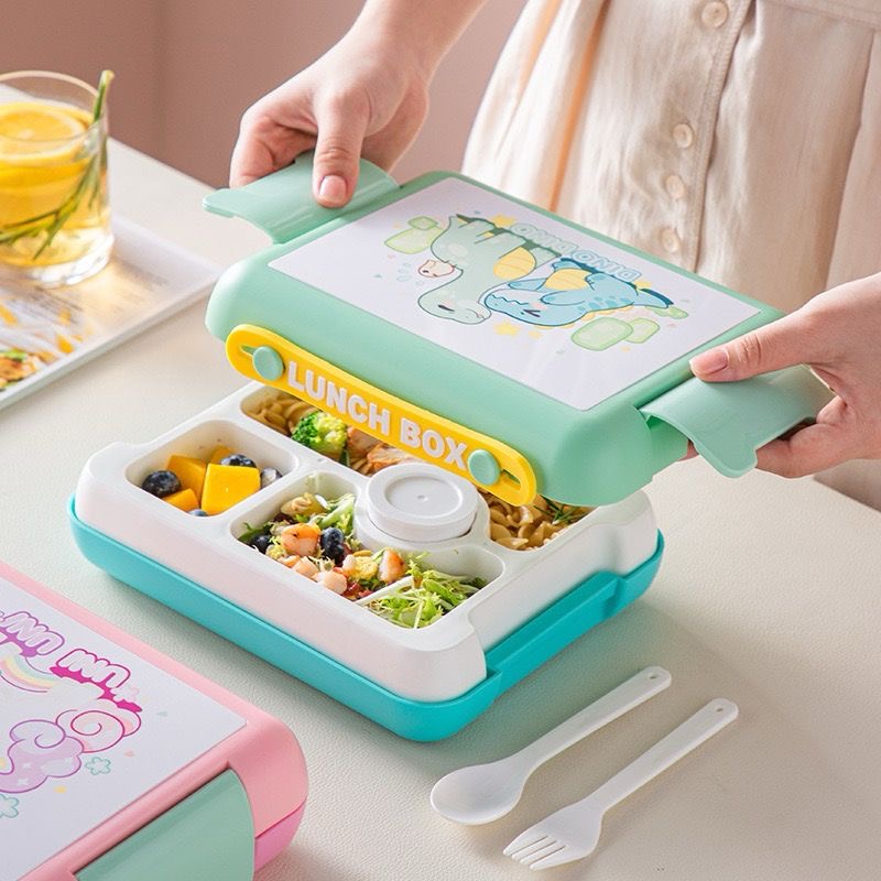 Spill Proof 4 Compartment Lunch Box - Food Grade, BPA Free