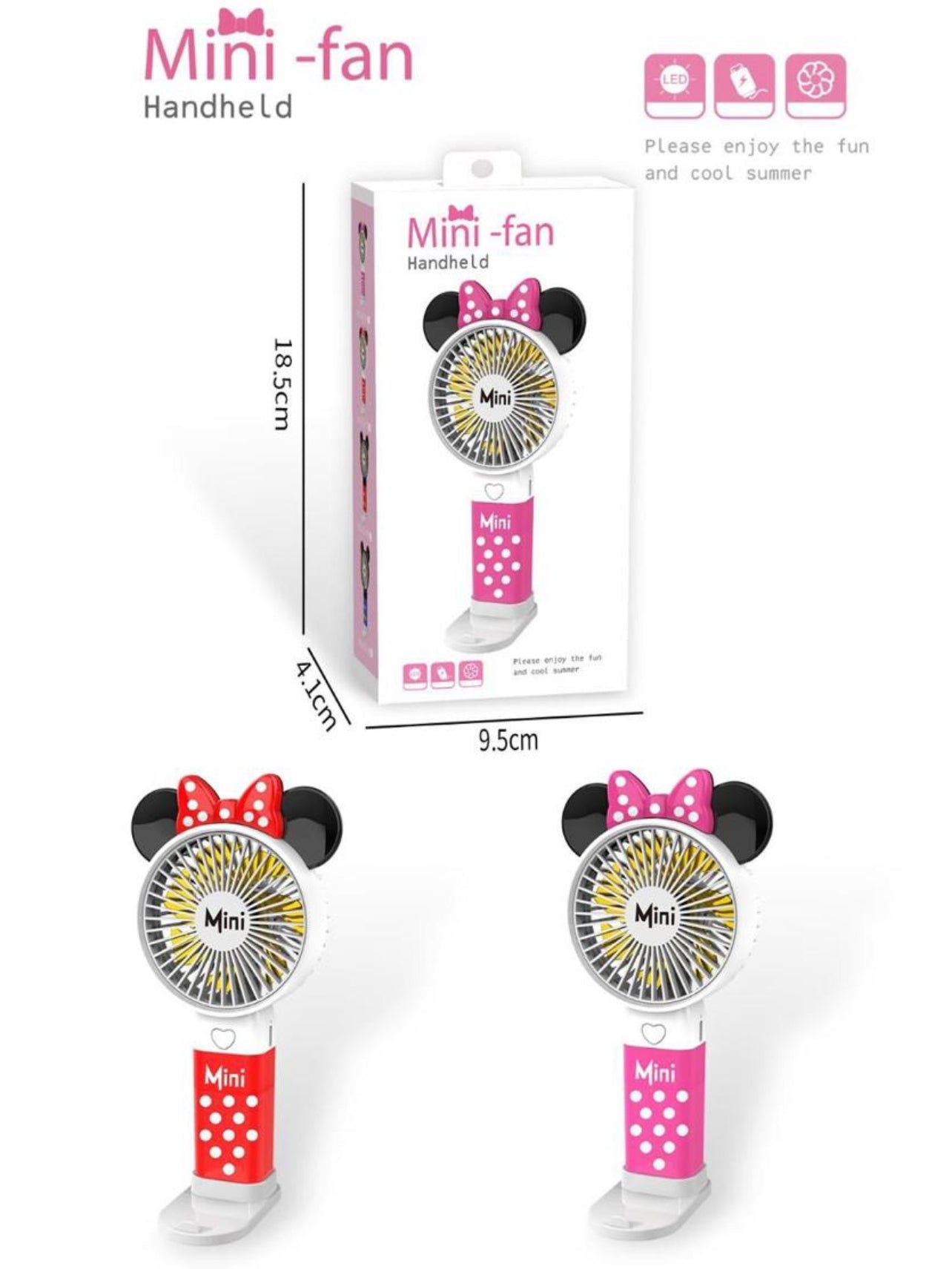 Minnie Mouse Rechargeable Fans