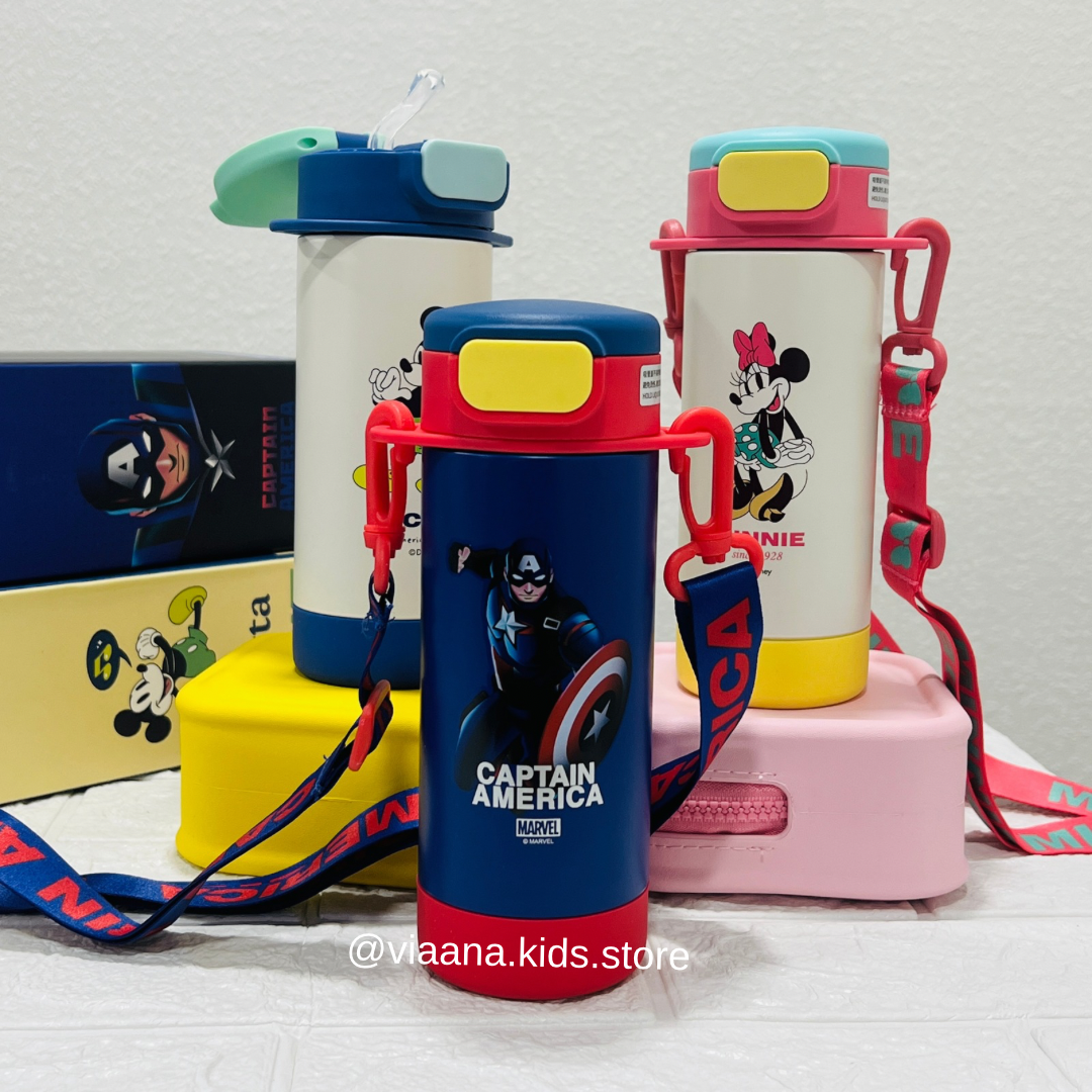 Mickey/Avenger Straw Thermos Cup | SUS316 | 430ml