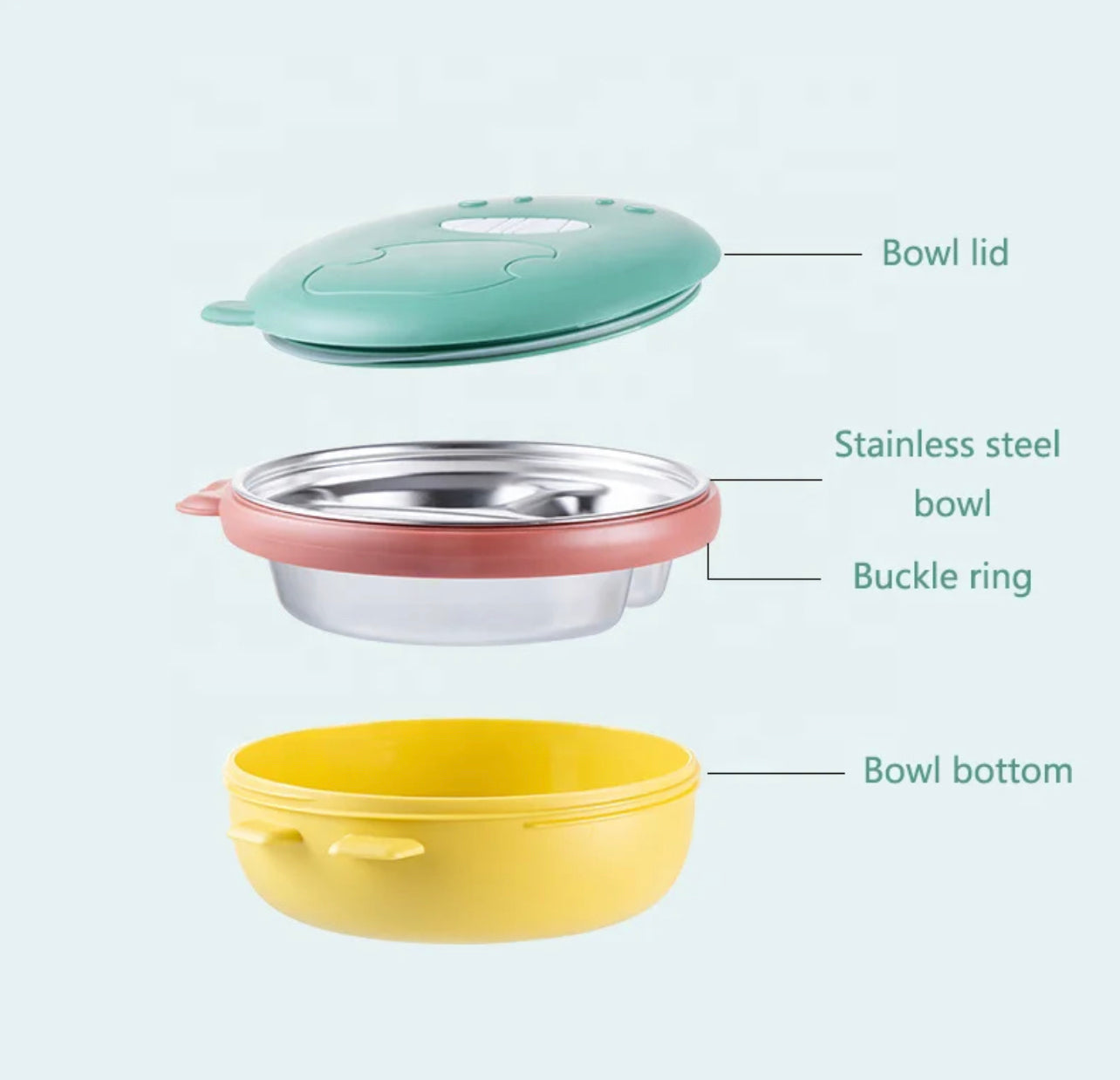 Dashing Dino - 3 Compartments Bento Lunchbox
