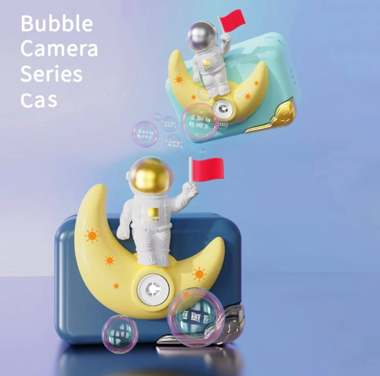 Interactive Bubble Camera Toy for Kids with Light and Music