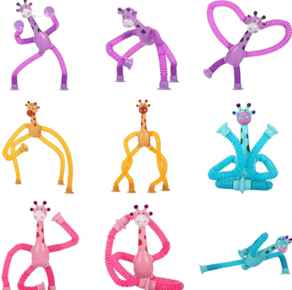 Girraffe Telescopic Suction Cup Toys - LED Light | Pop Tubes