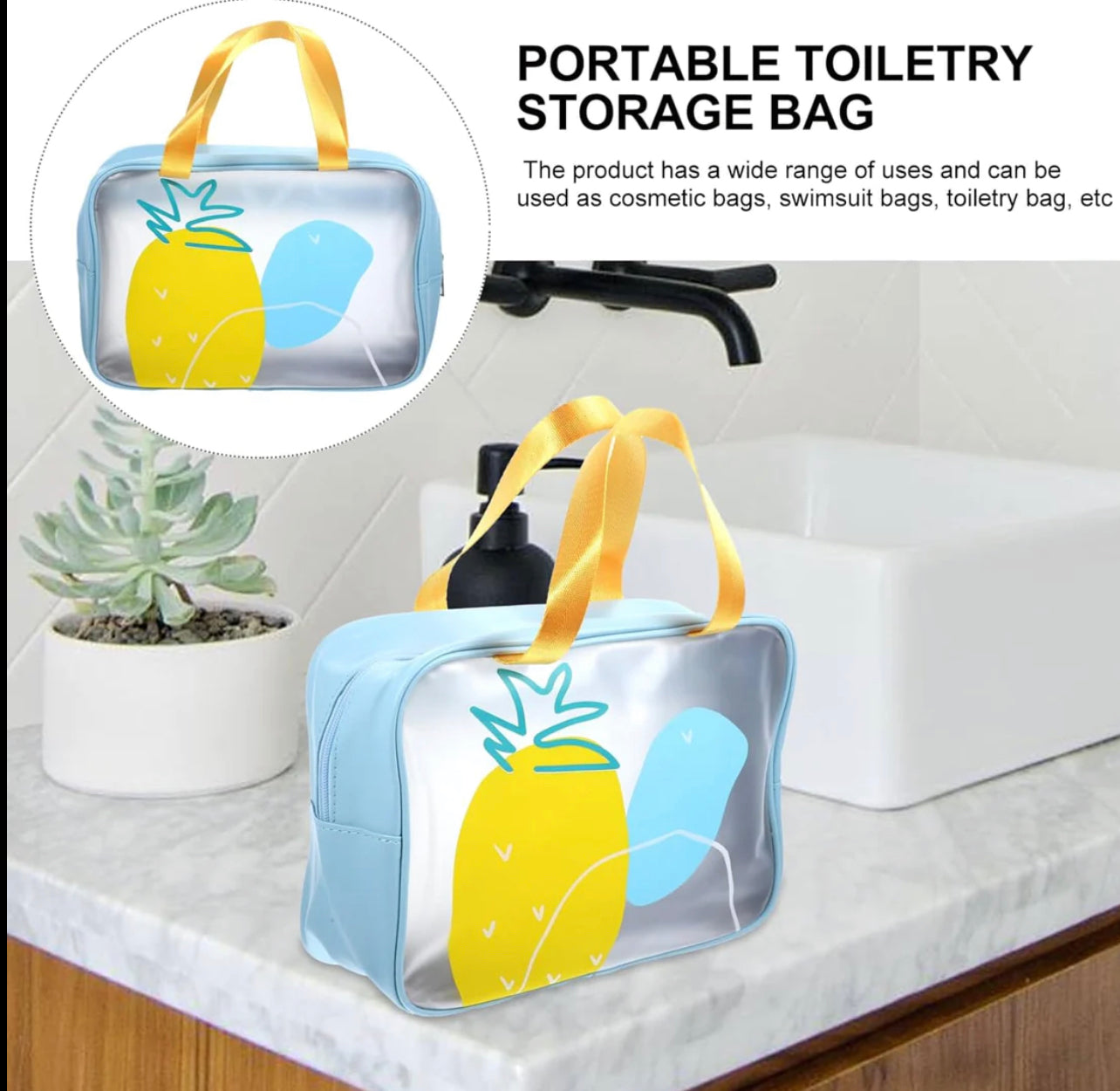 Versatile and Stylish: Medium Waterproof Fruit Theme Multipurpose Storage Bag