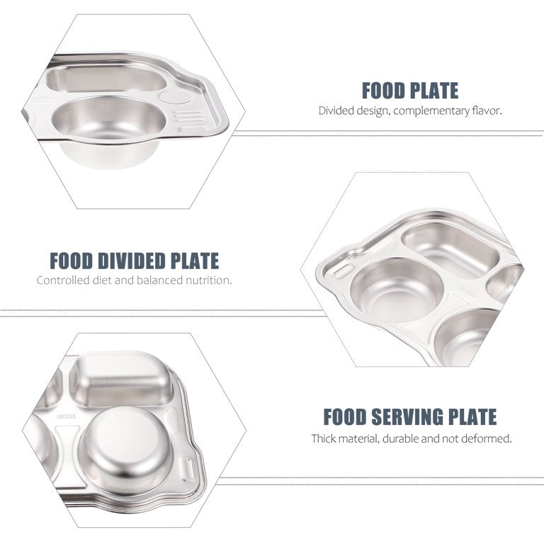 Stainless Steel Feeding Plates | Eat, Fun and Learn