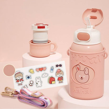 Smart Silicone Sleeve Straw Insulated Sipper/Flask | 500ml | SUS316