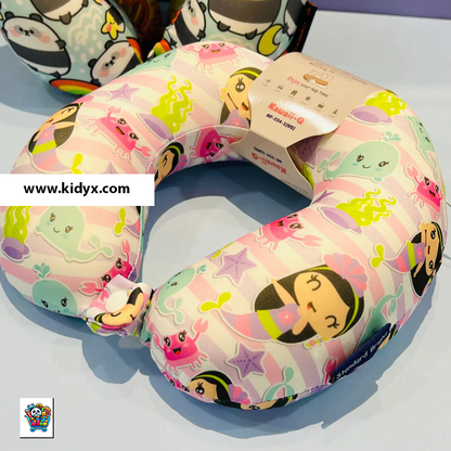 Neck Pillow with Button Lock (Random Design)