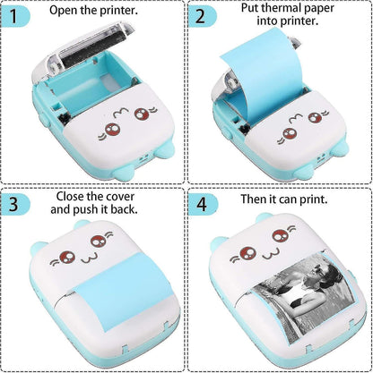 Sicker printer for kids (Bluetooth, include bag, sticker, print roll 5 piece)