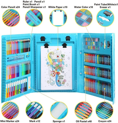 Art and Craft Kit for kids (Coloured Pencil, Markers, Water colours, Tube colours, Sketchpens, Oil pastel, Brushes)